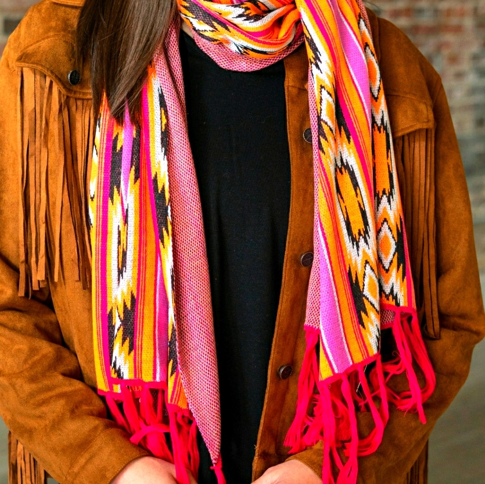 Scarf western Aztec neon